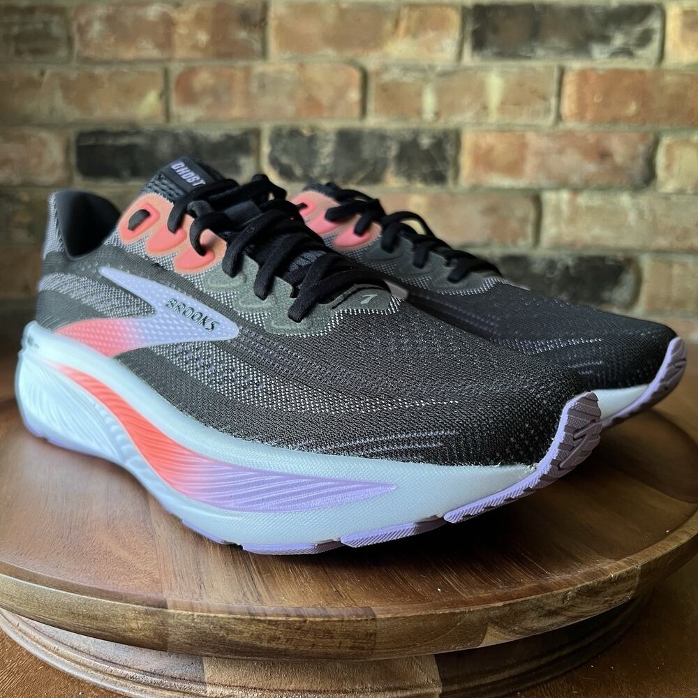 Brooks Ghost 17 Black Purple Coral Neutral Running Women's 10 Shoes Sneaker - Picture 16 of 16